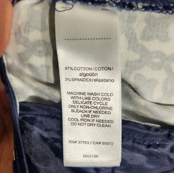 Laundry By Shelli Segal Pants Womens 10 Blue White Pattern - Picture 6 of 10